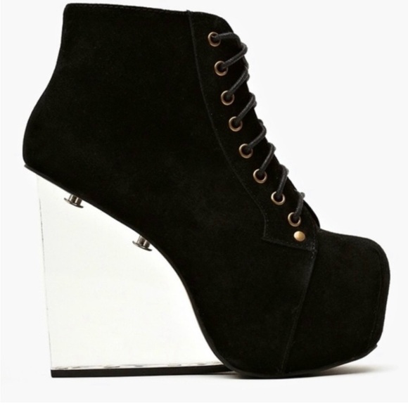 Jeffrey Campbell Dina Suede Wedge Boots Size 8.5 Handmade Havana last - Picture 5 of 15